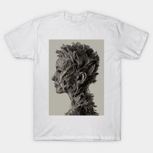 Leaves Woman Sculpture T-Shirt